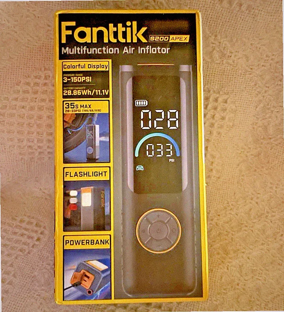 Fanttik S200 APEX Multifunction Air Inflator 150 PSI Portable Air Compressor New