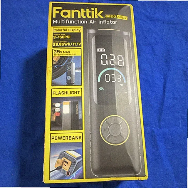 Fanttik S200 APEX Portable Air Pump Tire Inflator w/ Power Bank & Flashlight NIB